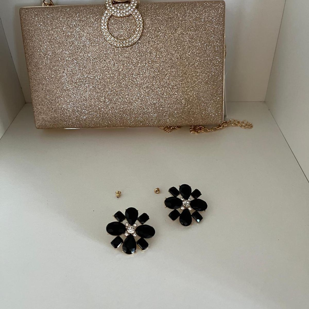 GENERICO - Aros Negros Diseño 8 Petalos