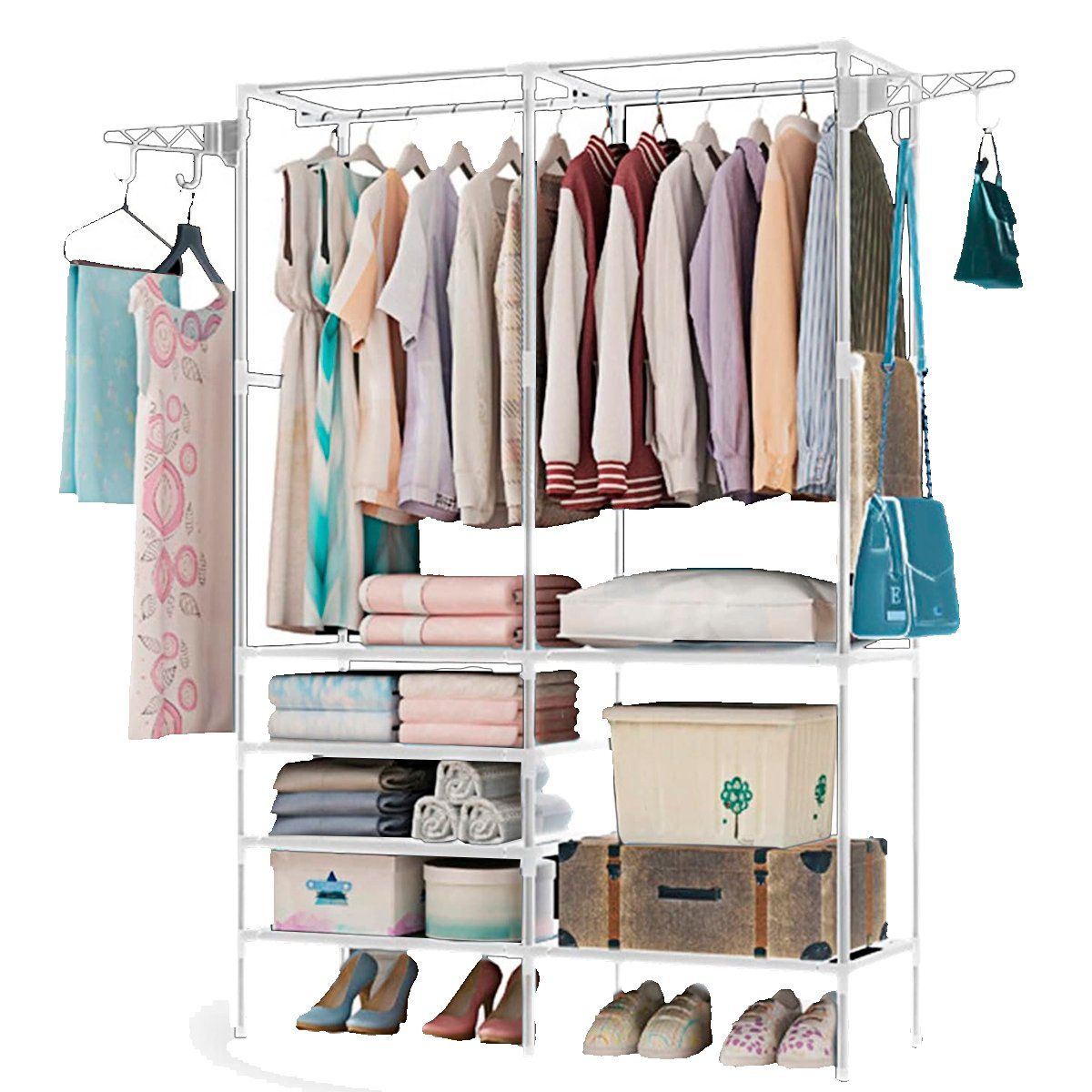 GENERICO - Organizador Colgador Perchero Con Estantes Multifuncional negro