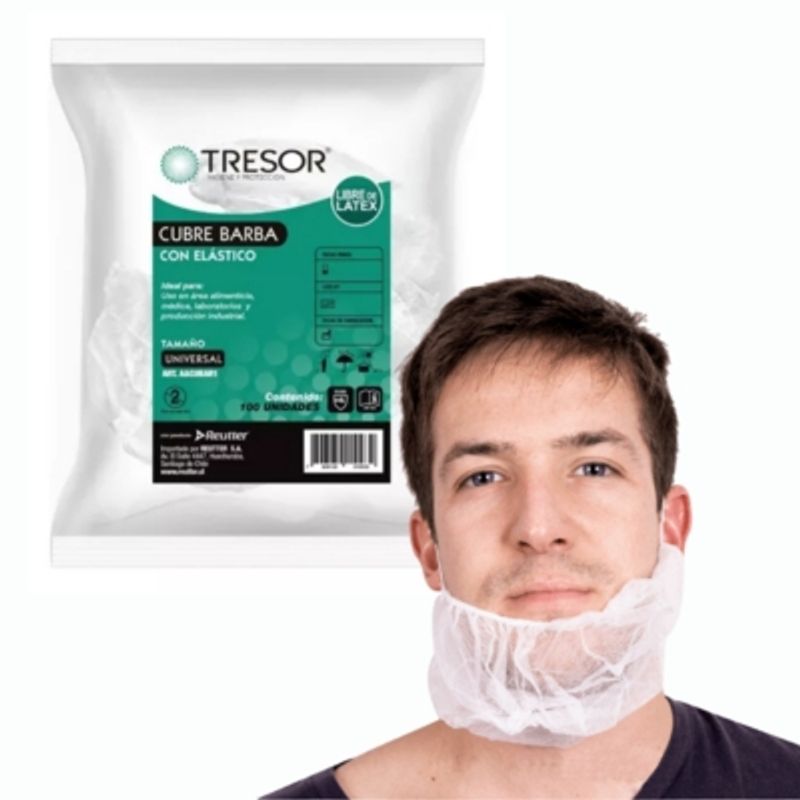GENERICO - Cubre Barba Desechable C/elastico Tresor 100 Un.