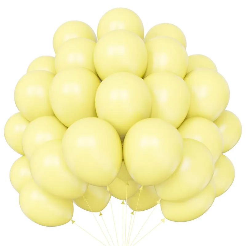 GENERICO - Globos Amarillo Macaron 50 Unidades Tamaño 25 Cm