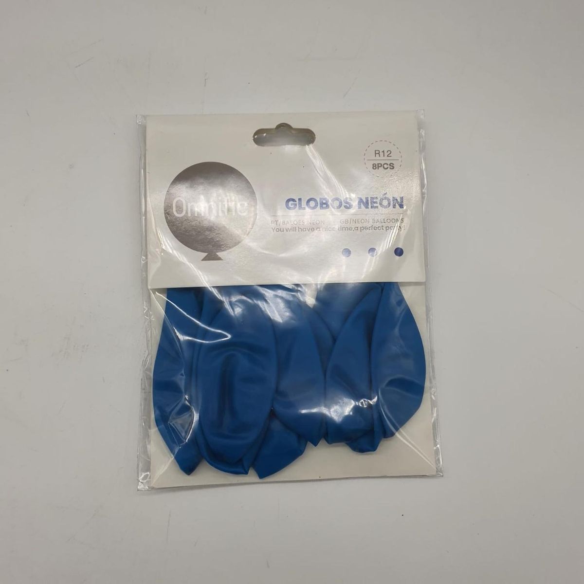 GENERICO - Globos Color Azul Neon 8 Unidades Tamaño R12 Fiesta