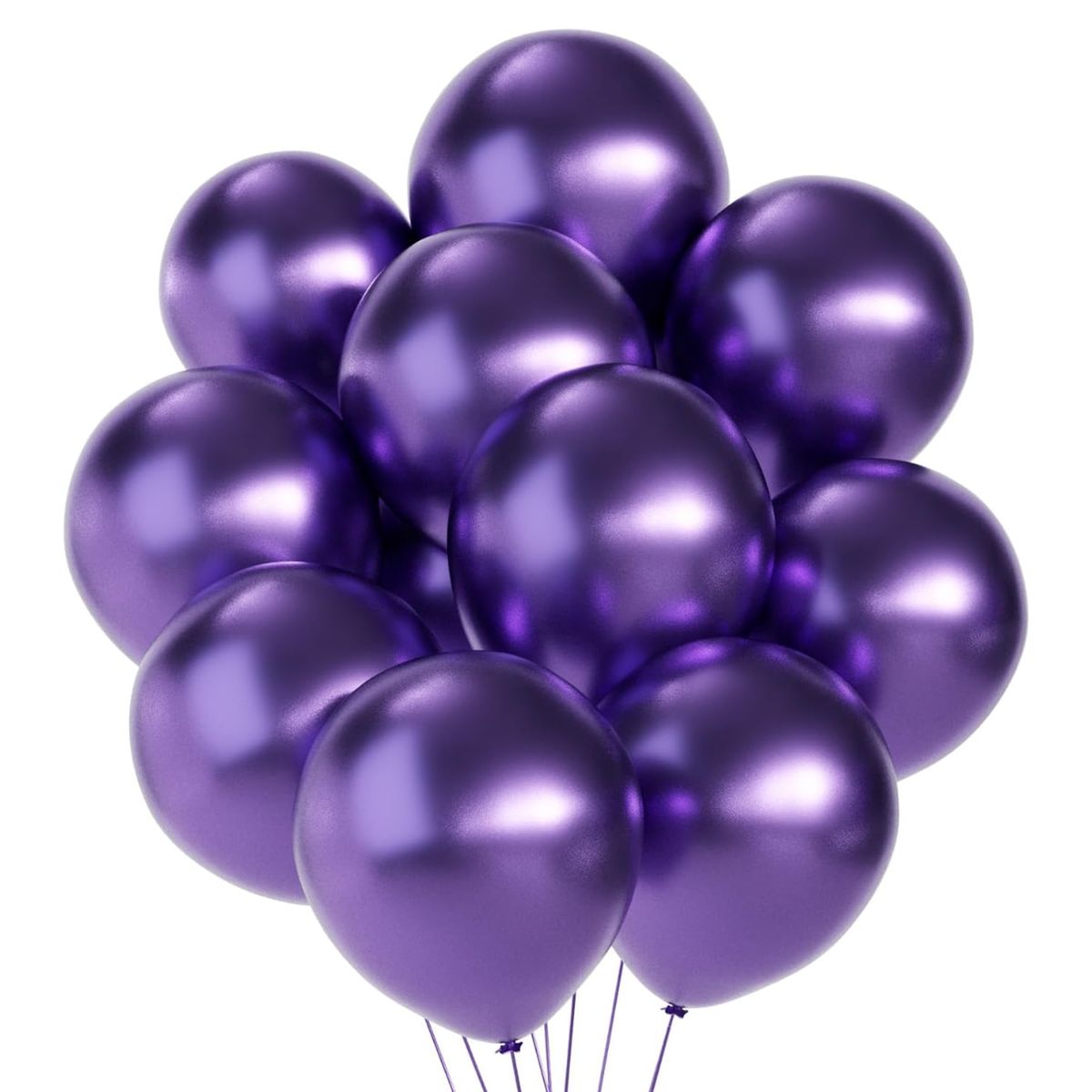 GENERICO - Globos Morado Metalizado 50 Unidades Tamaño 25 Cm