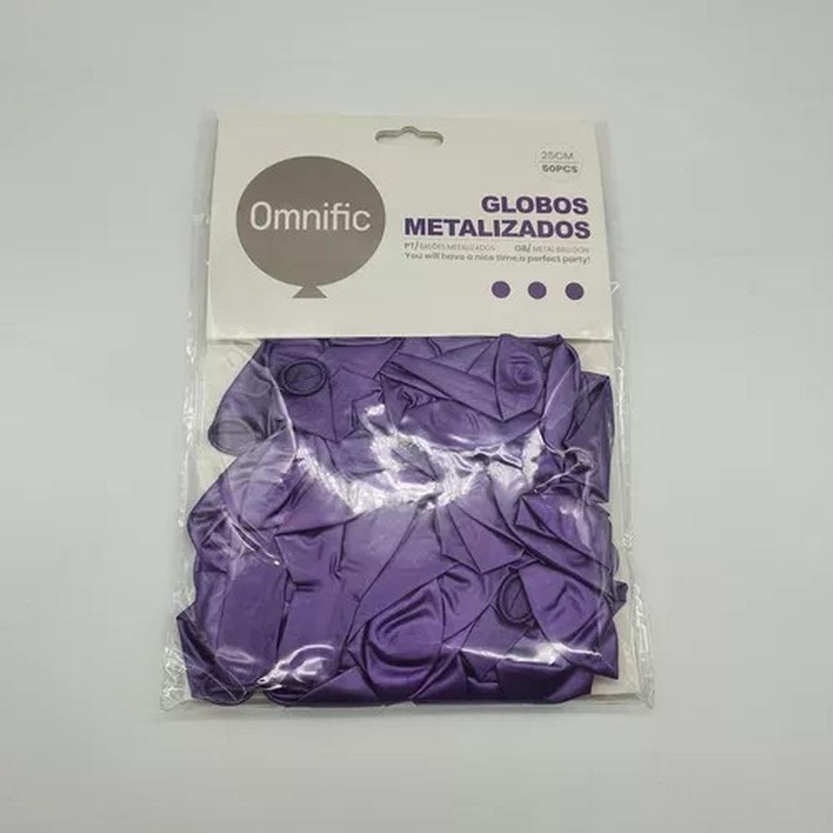GENERICO - Globos Morado Metalizado 50 Unidades Tamaño 25 Cm