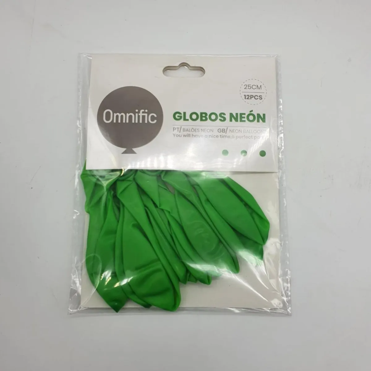 GENERICO - Globos Color Verde Neon 12 Unidades Tamaño 25 Cm Fiestas
