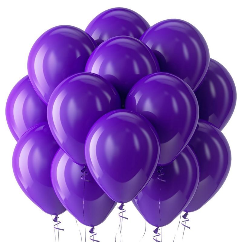 GENERICO - Globos Color Morado 50 Unidades Tamaño R12