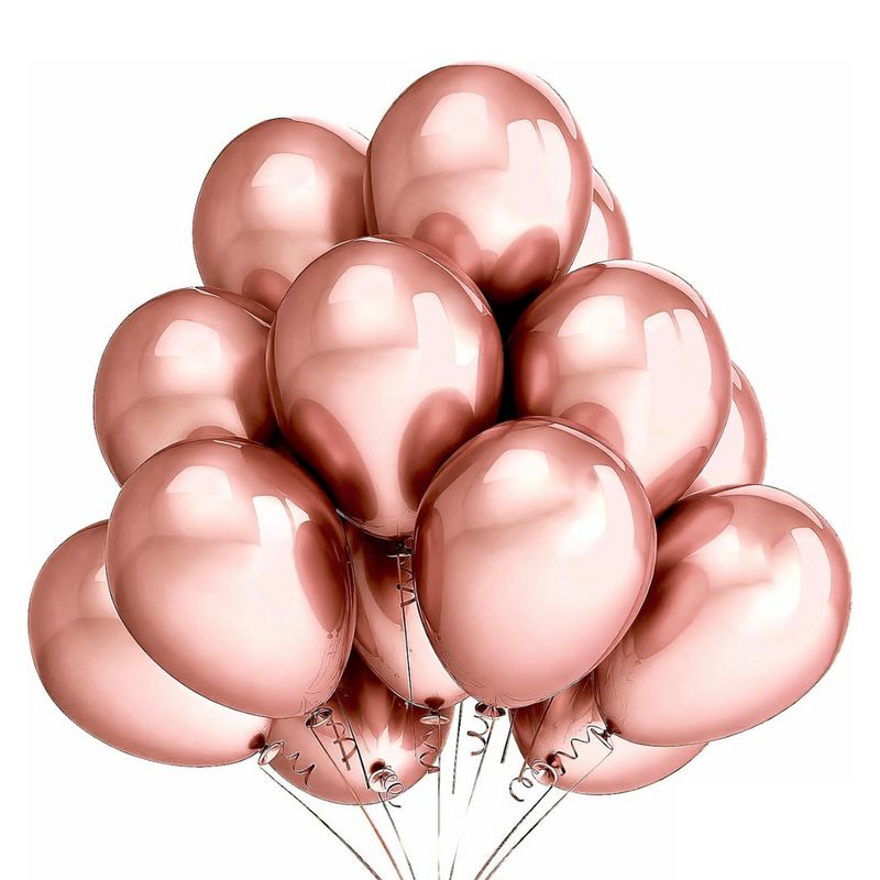 GENERICO - Globos Dorado Metalizado 50 Unidades Tamaño 25 Cm