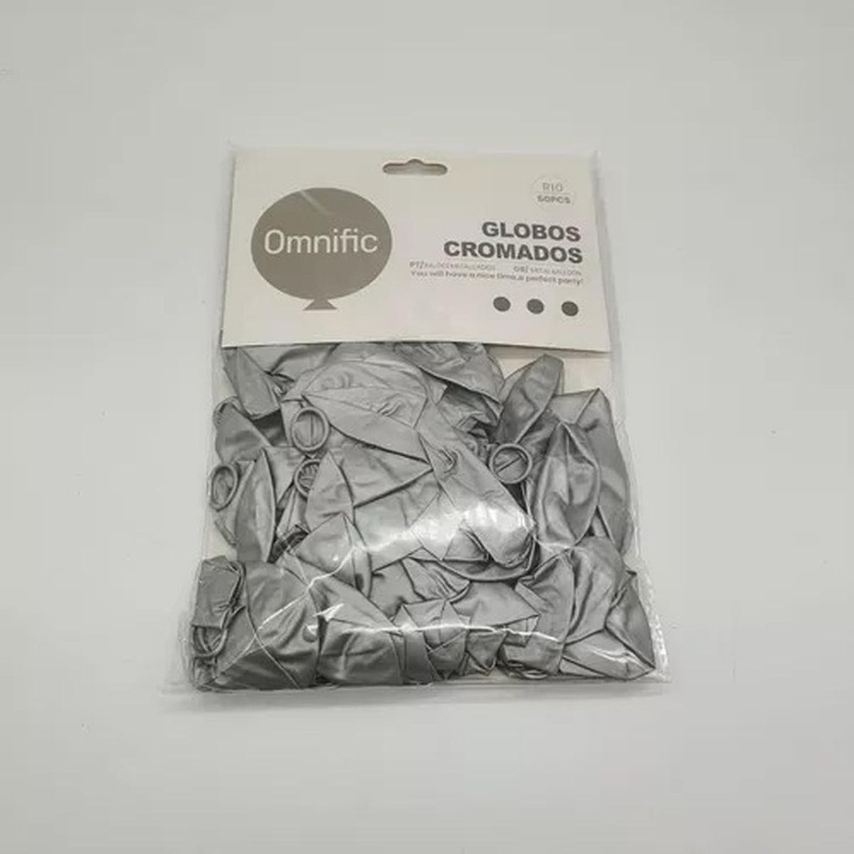 GENERICO - Globos Cromados 50 Unidades Tamaño R10