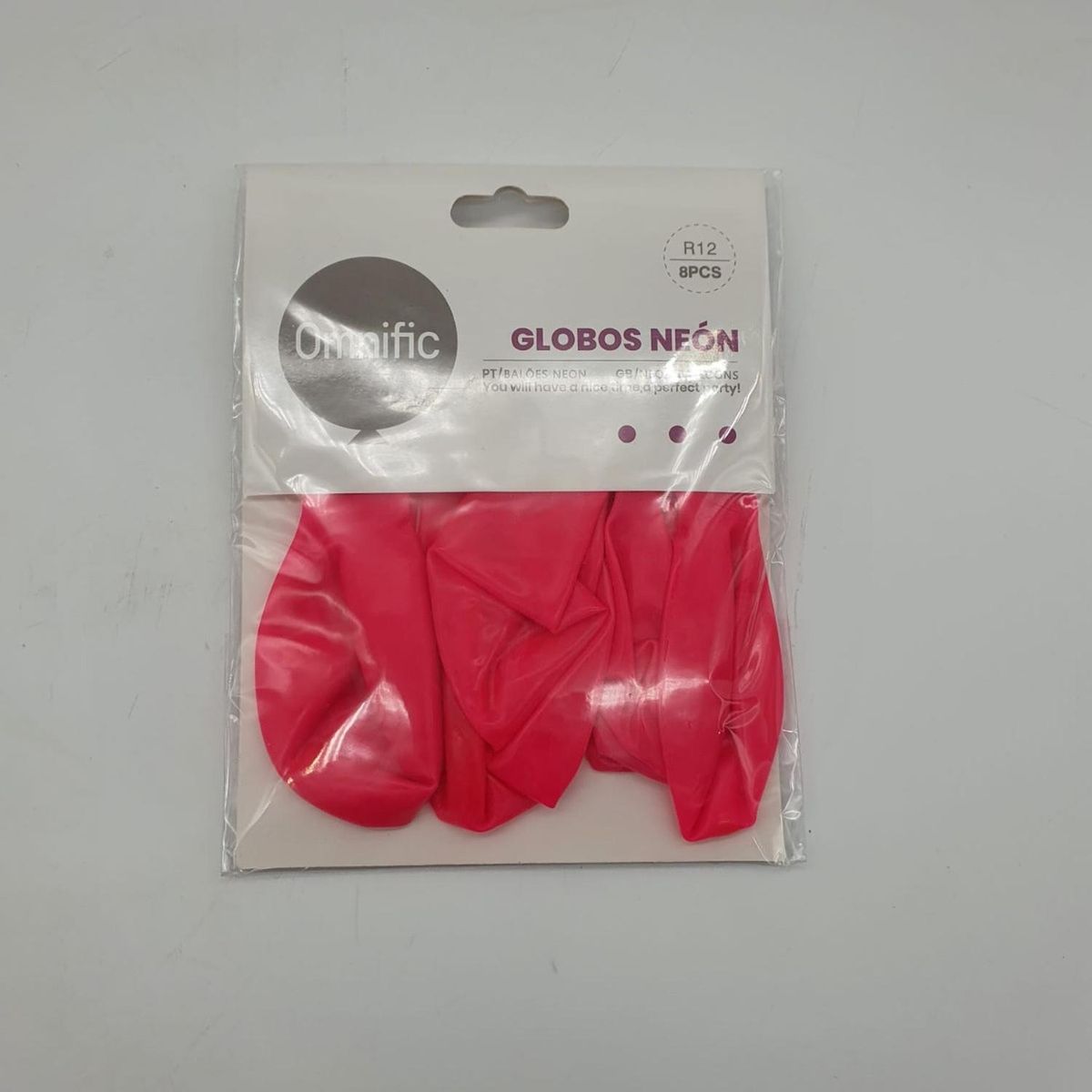 GENERICO - Globos Color Rosado Neon 8 Unidades Tamaño R12 Fiesta