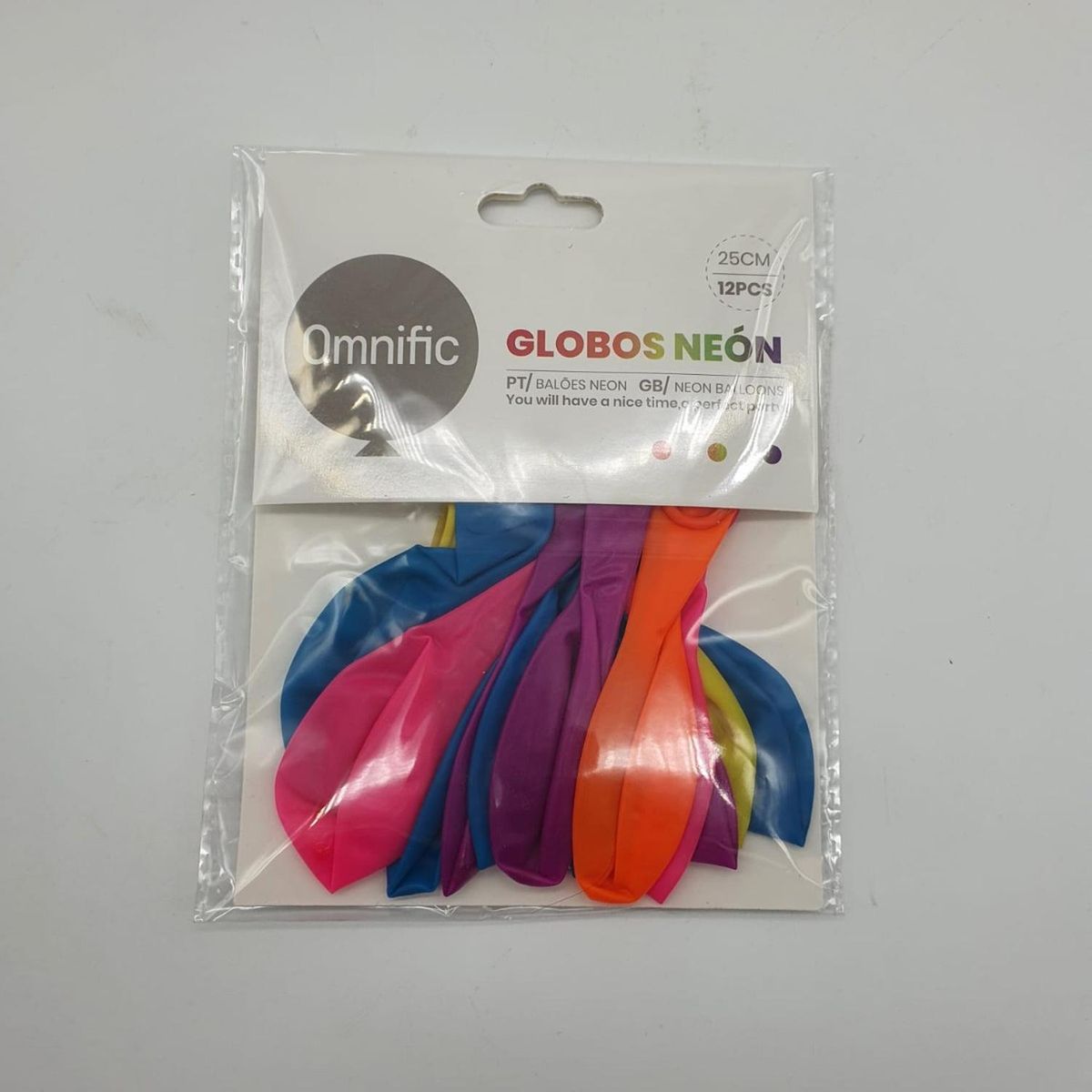 GENERICO - Globos Color Multicolor Neon 12 Unidades Tamaño 25 Cm Fiesta