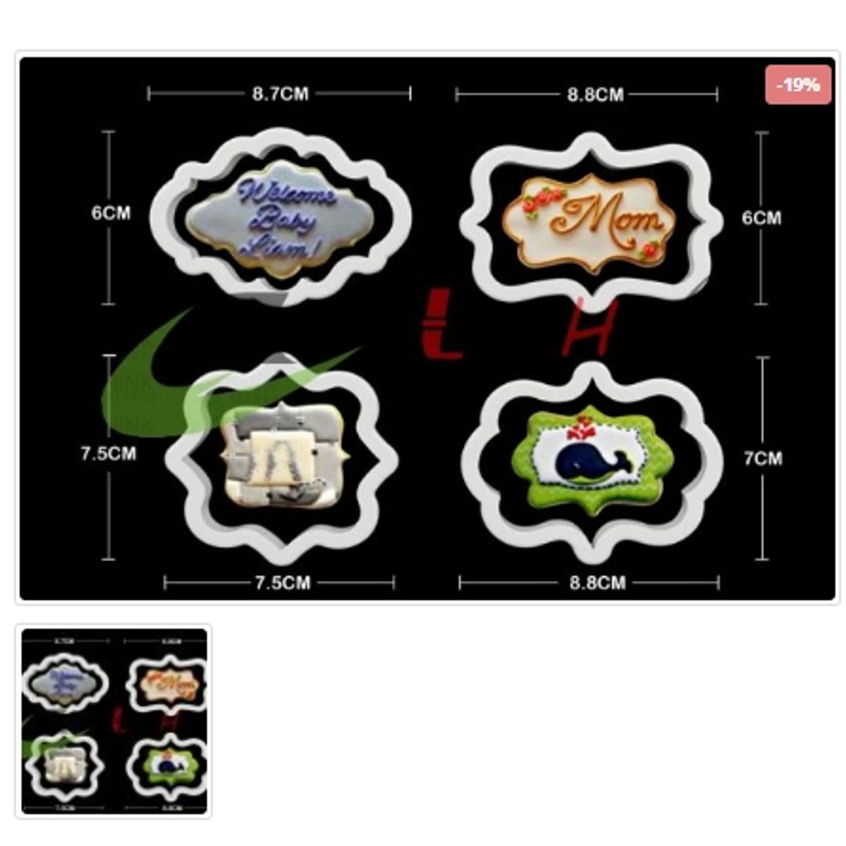 GENERICO - Cortador De Galletas 4 Piezas Plastico