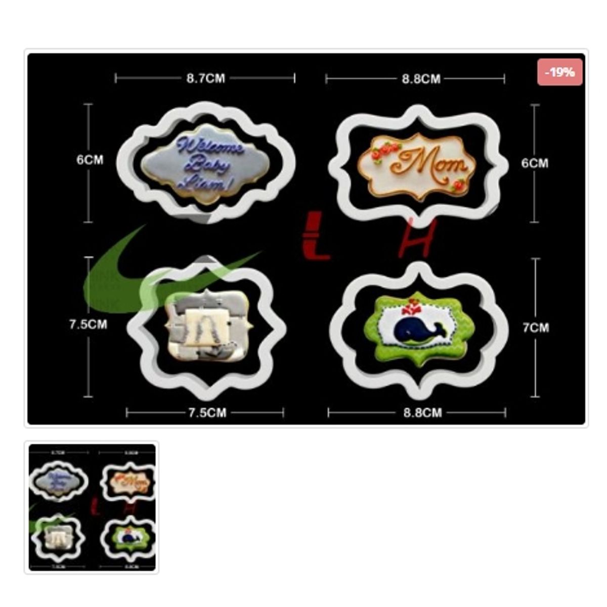 GENERICO - Cortador De Galletas 4 Piezas Plastico