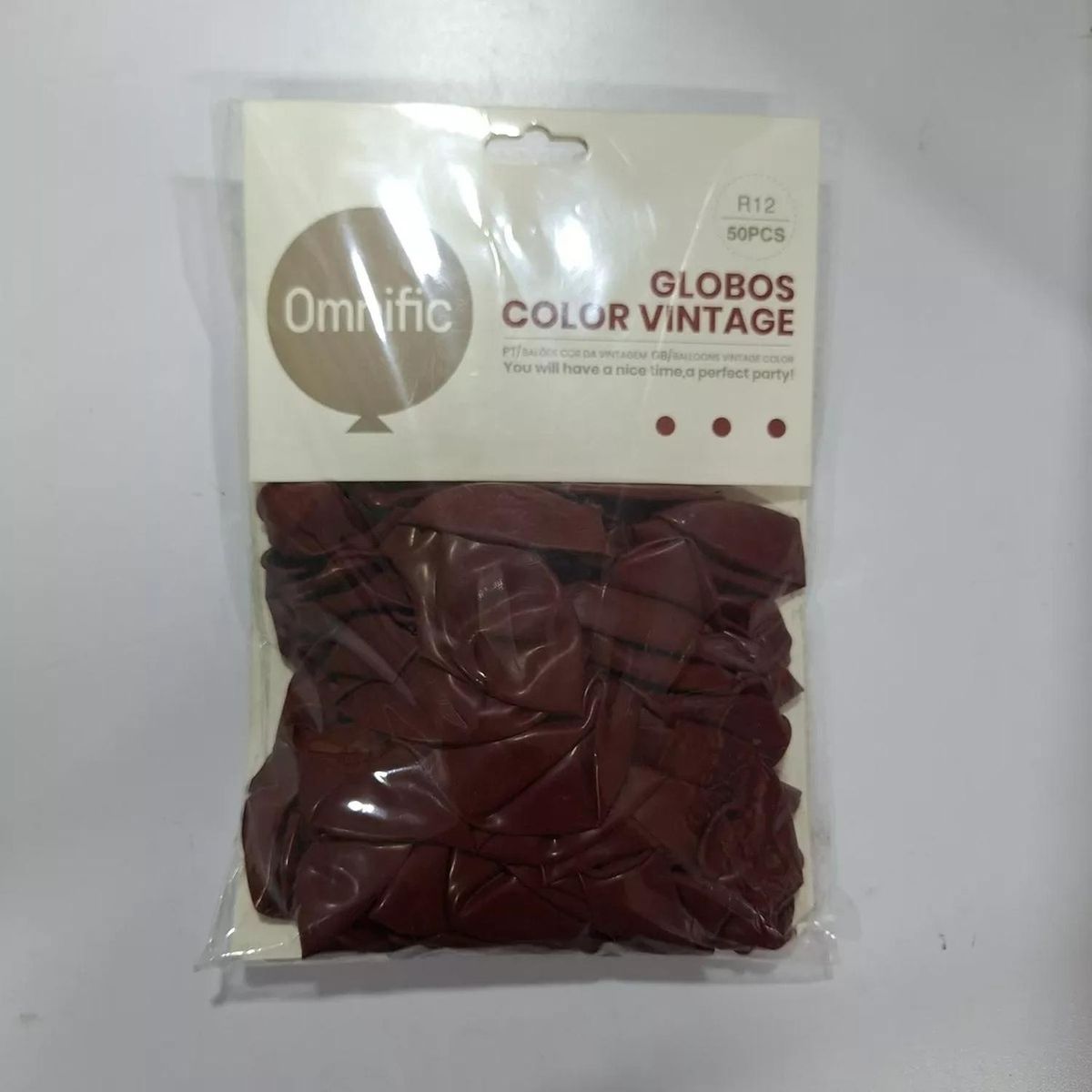GENERICO - Globos Color Terracota Oscuro Vintage 50 Unidades Tamaño R12