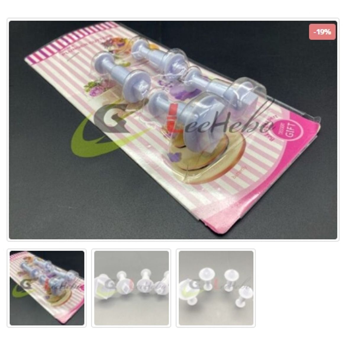 GENERICO - Cortador De Galletas 4 Piezas Plastico  Figura Rombo