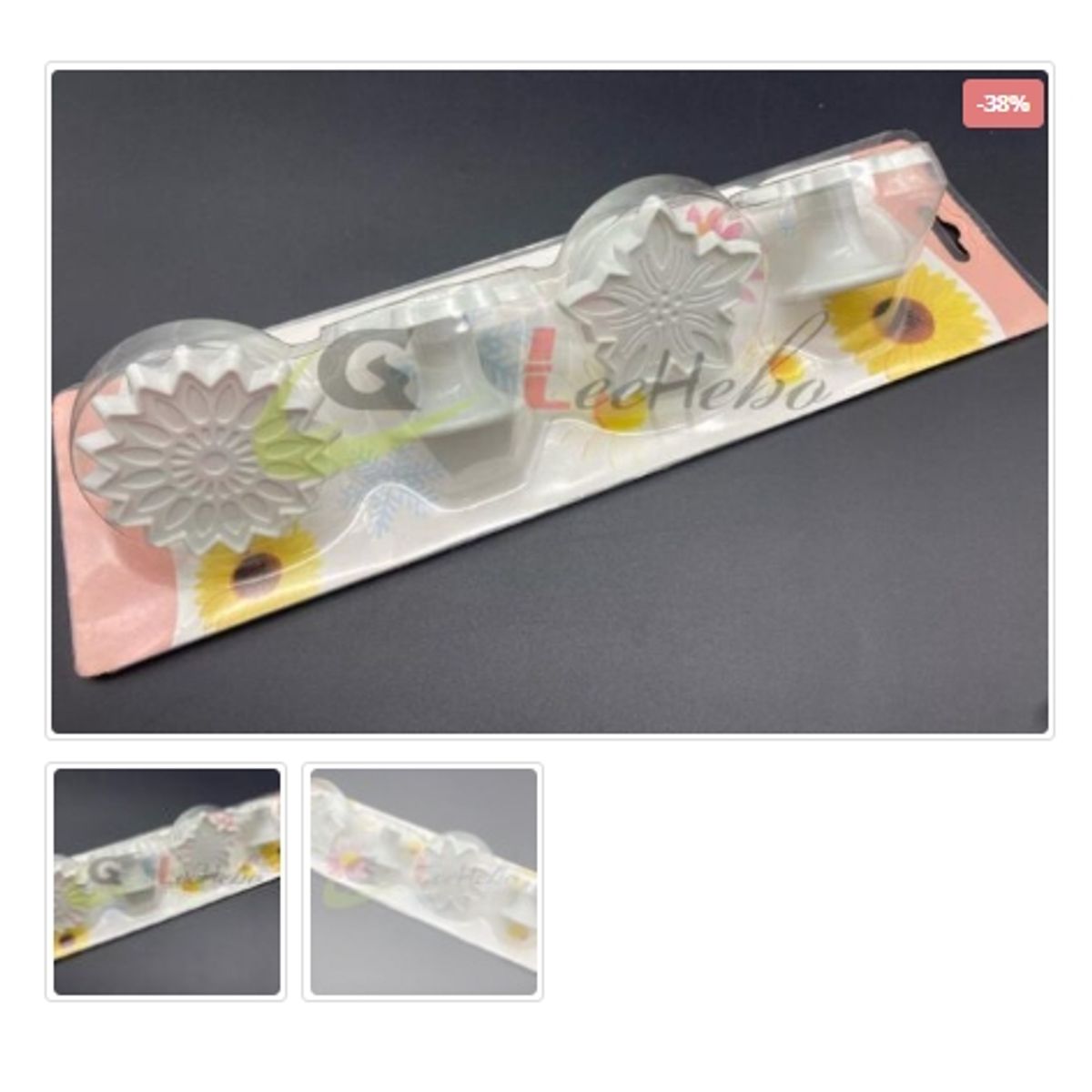 GENERICO - Cortador De Galletas 4 Piezas Plastico  Figura Flores