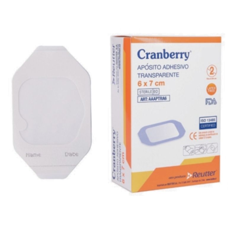 CRANBERRY - Apósito Adhesivo Transparente 6x7cm Cranberry Pack 50 Un.