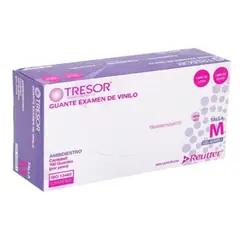 REUTTER - Guantes Vinilo Sin Polvo Tresor Caja 100 Un. - Talla M