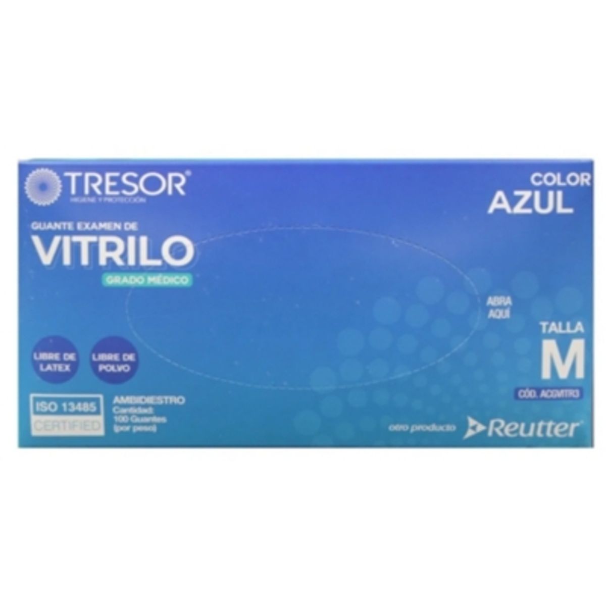 REUTTER - Guantes Vitrilo Azul Tresor Grado Medico - Talla M