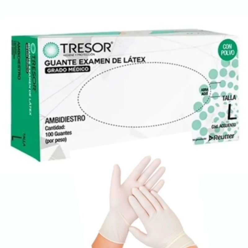 REUTTER - Guantes Látex Tresor Caja 100 Un. - Talla L