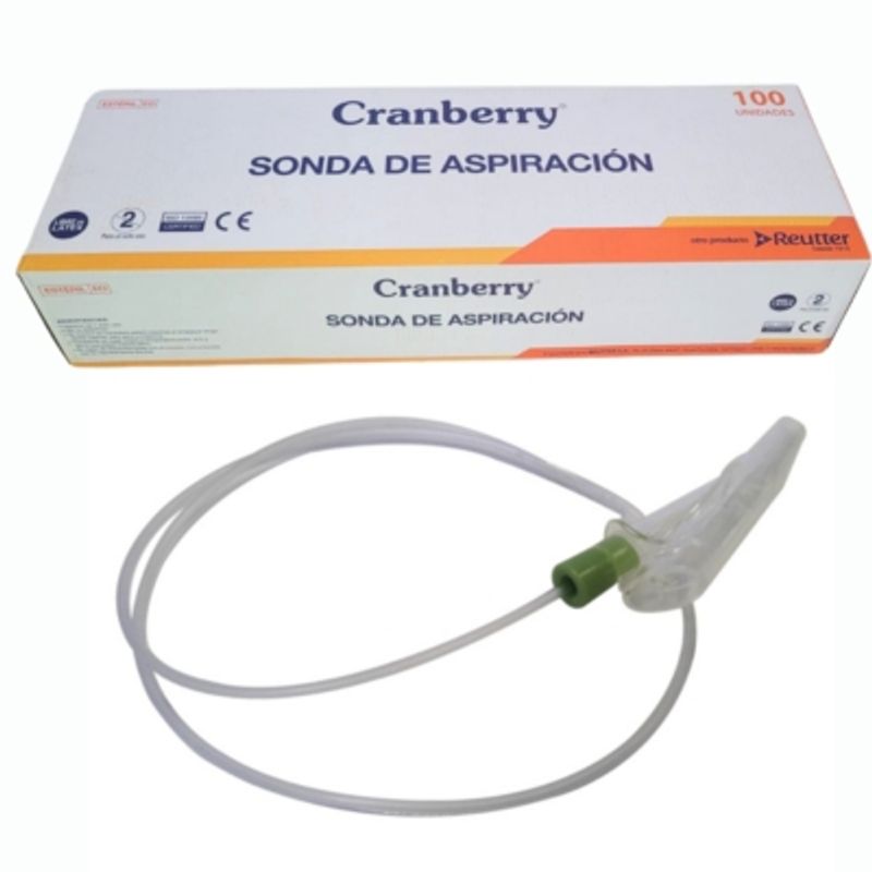 CRANBERRY - Sonda Aspiración Con Control de Succión Cranberry 100 Un. - 10 FR