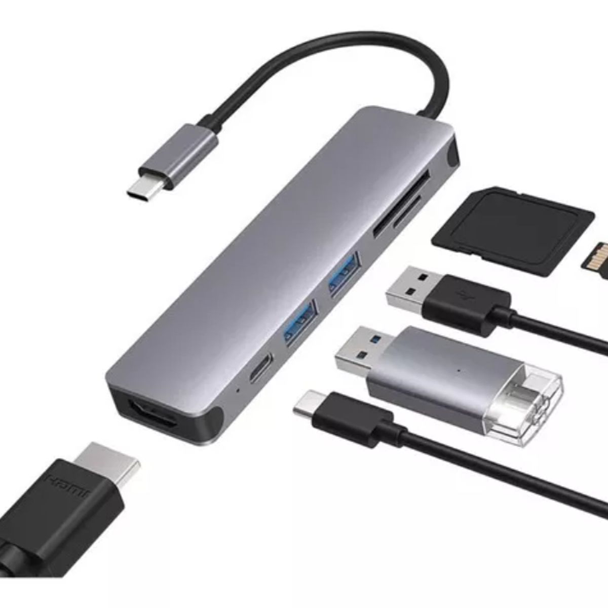 GENERICO - Hub Adaptador Tipo C Compatible Con Apple Windows Android