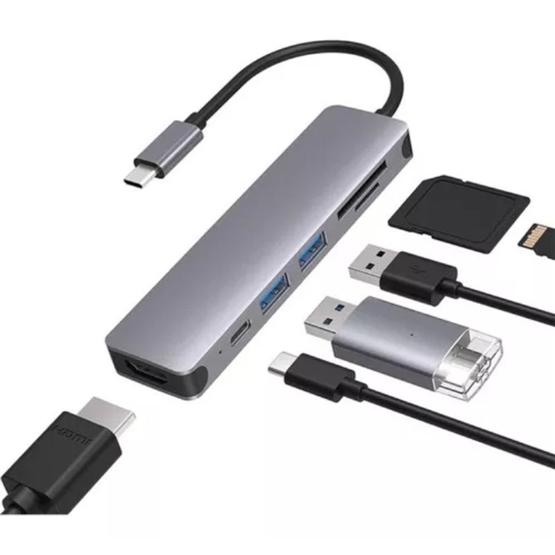 GENERICO - Hub Adaptador Tipo C Compatible Con Apple Windows Android