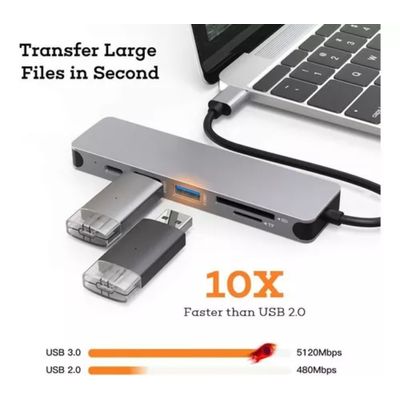 Imagen 2 del producto Hub Adaptador Tipo C Compatible Con Apple Windows Android