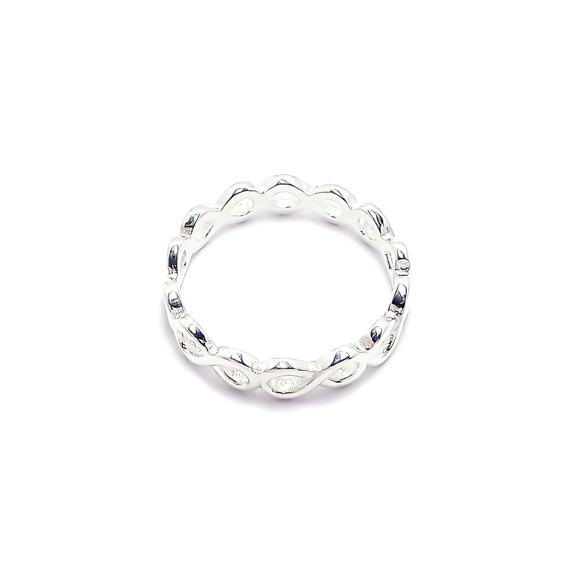 ANDREA COGGIOLA JOYAS - Anillo Argolla Infinitos Plata Fina 925