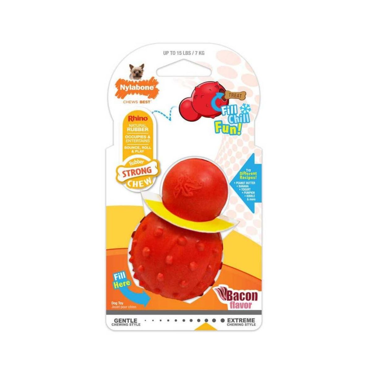 GENERICO - Nylabone Cono 3 en 1 Rellenable Sabor Tocino - 16 kG