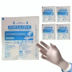 TOP GLOVE - Guantes Quirúrgicos Látex Estéril Pack 5 Pares - Talla 7 1/2
