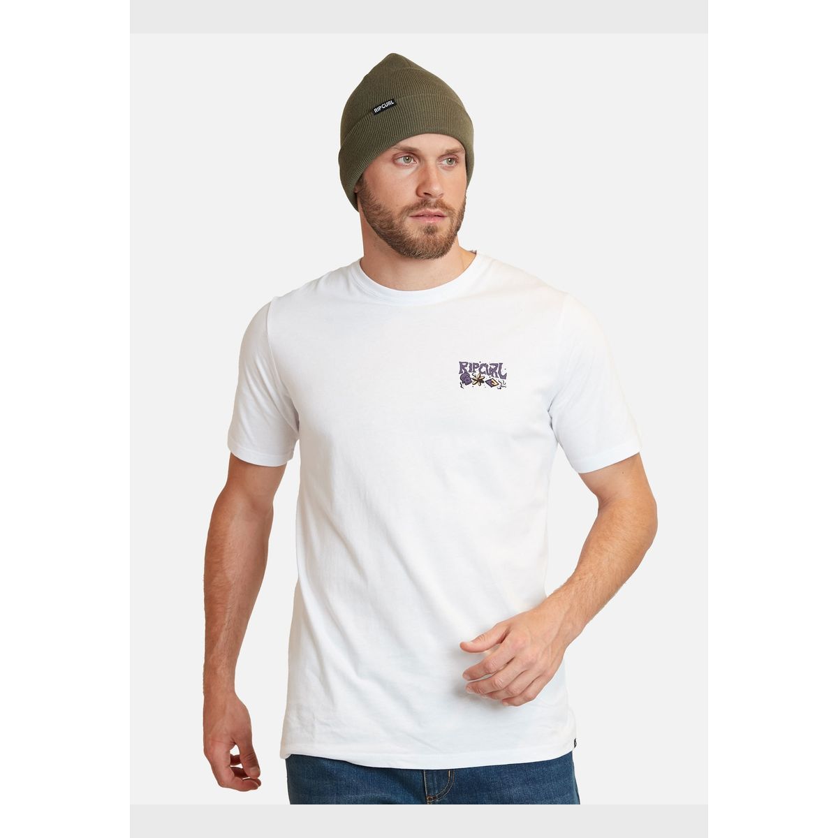 RIP CURL - Polera Pushin Daisies Ss Tee Blanco Hombre Rip Curl