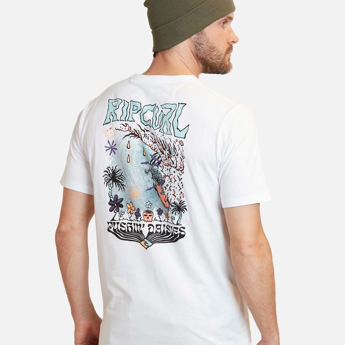 RIP CURL - Polera Pushin Daisies Ss Tee Blanco Hombre Rip Curl