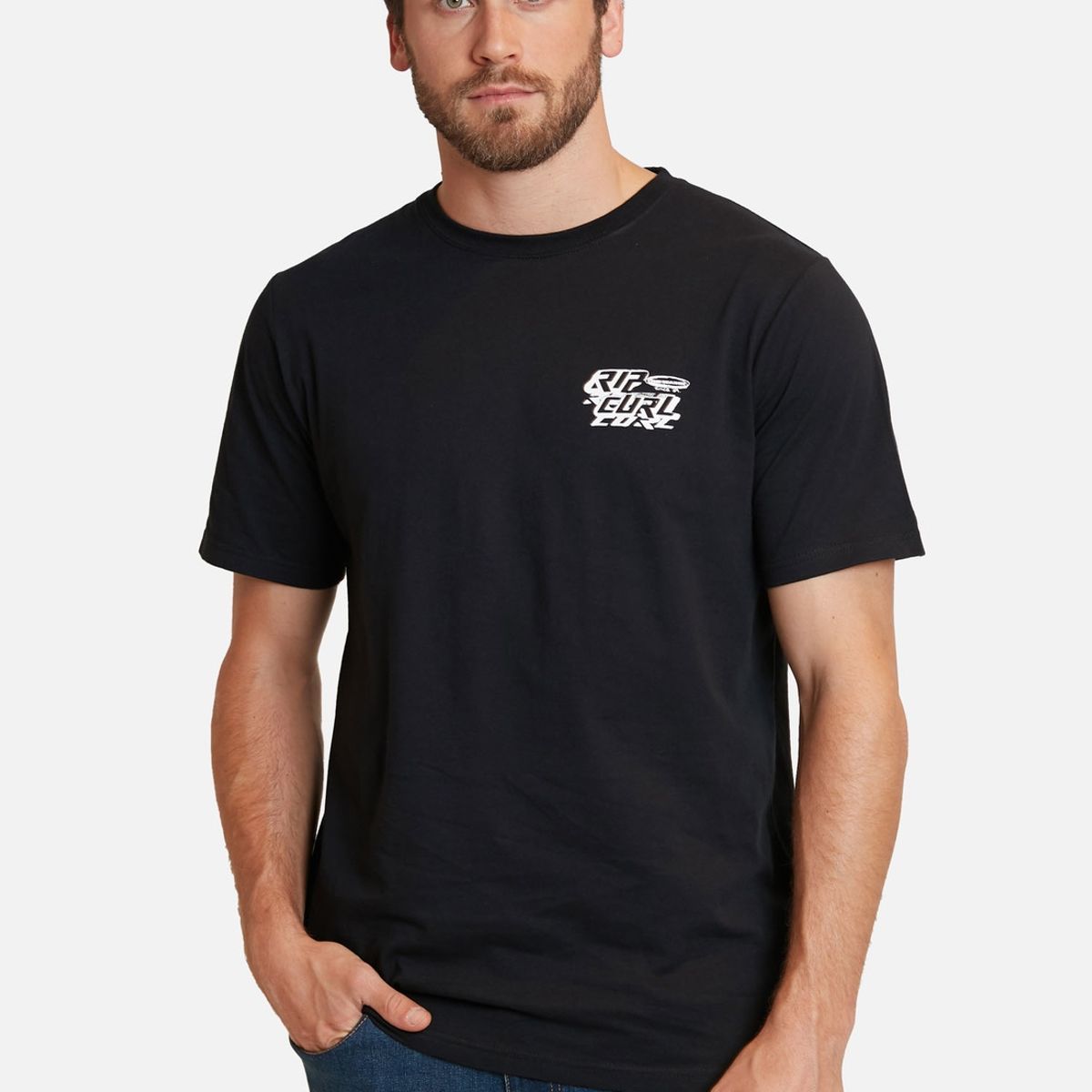 RIP CURL - Polera Made For The Search Negro Hombre Rip Curl