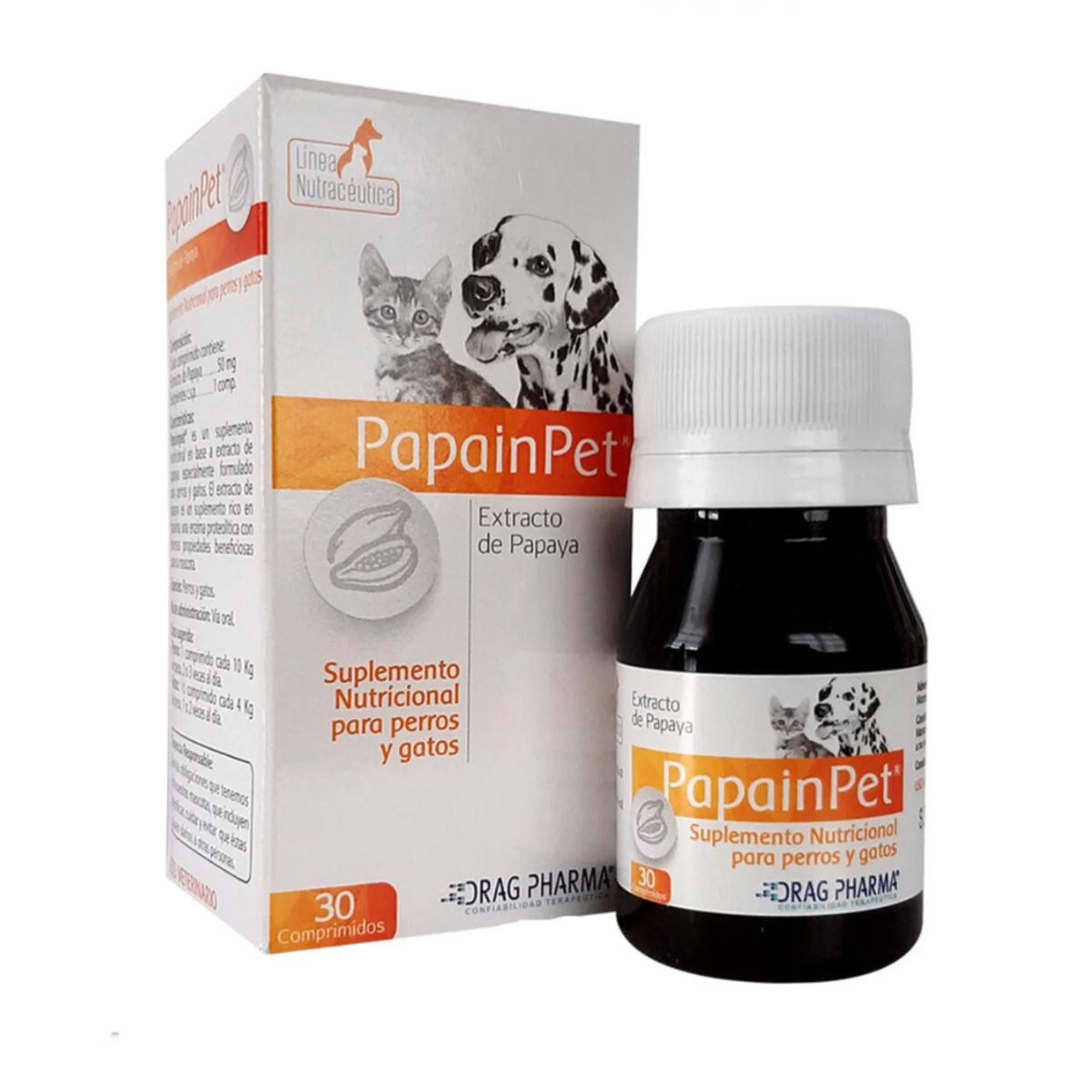 DRAG PHARMA - PapainPet 30 comprimidos Drag Pharma vcto 30/05/2026