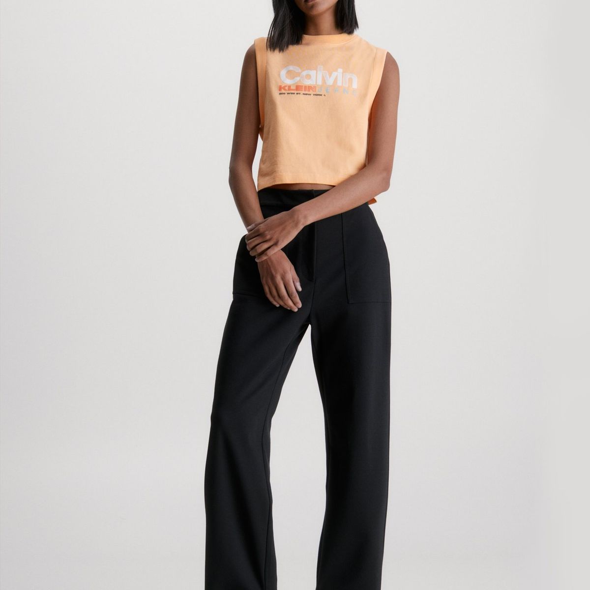 CALVIN KLEIN - Polera Artwork Muscle  Naranja Calvin Klein