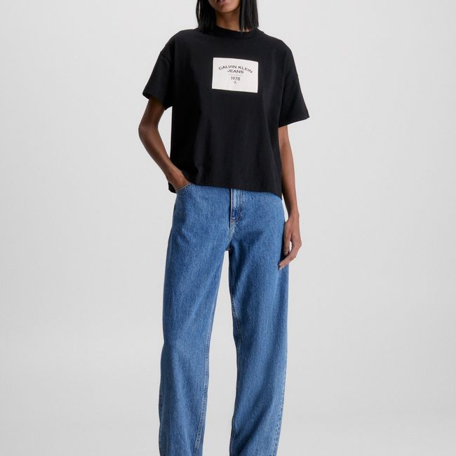 CALVIN KLEIN - Polera Canvas Patch  Negro Calvin Klein