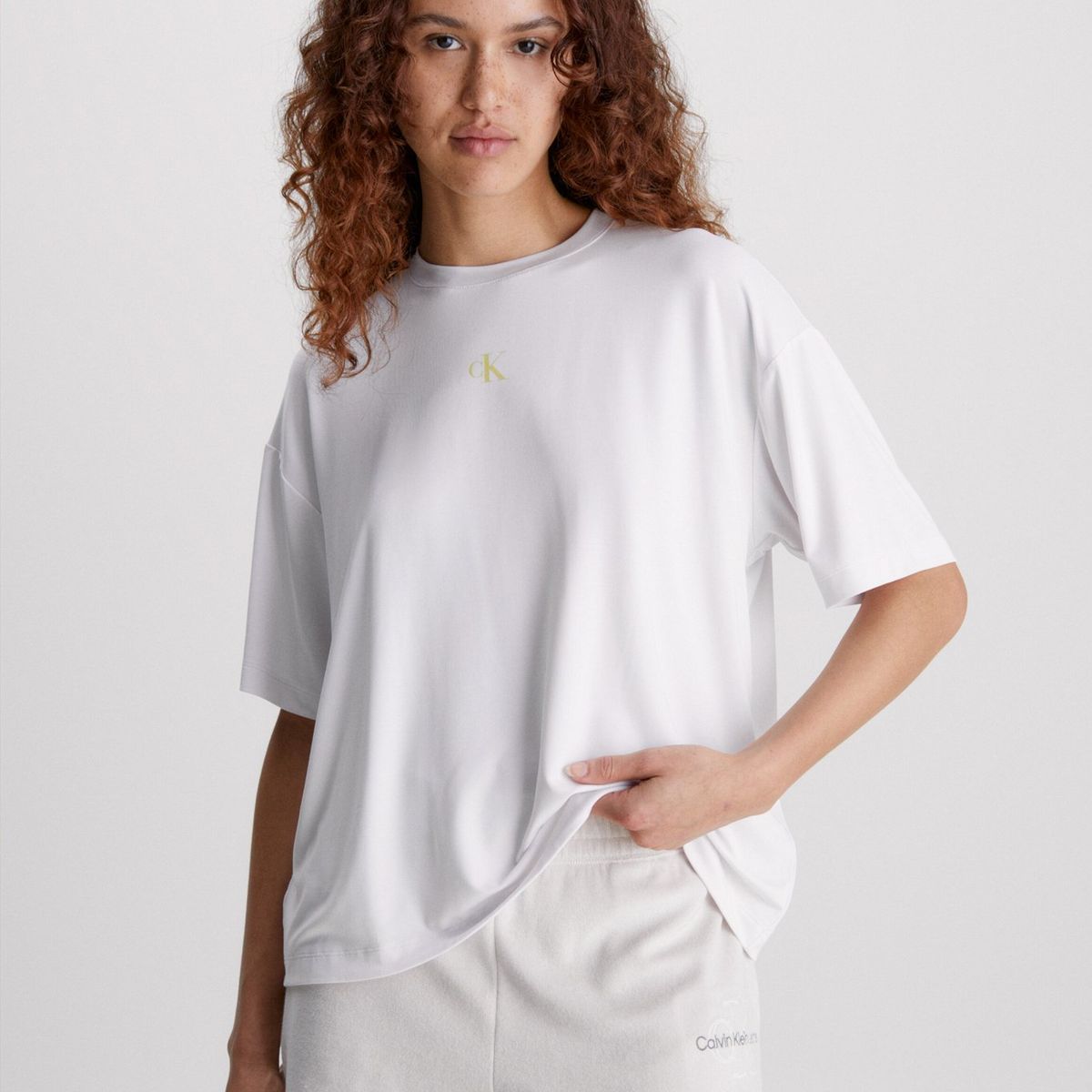 CALVIN KLEIN - Polera Back Boyfriend  Blanco Calvin Klein