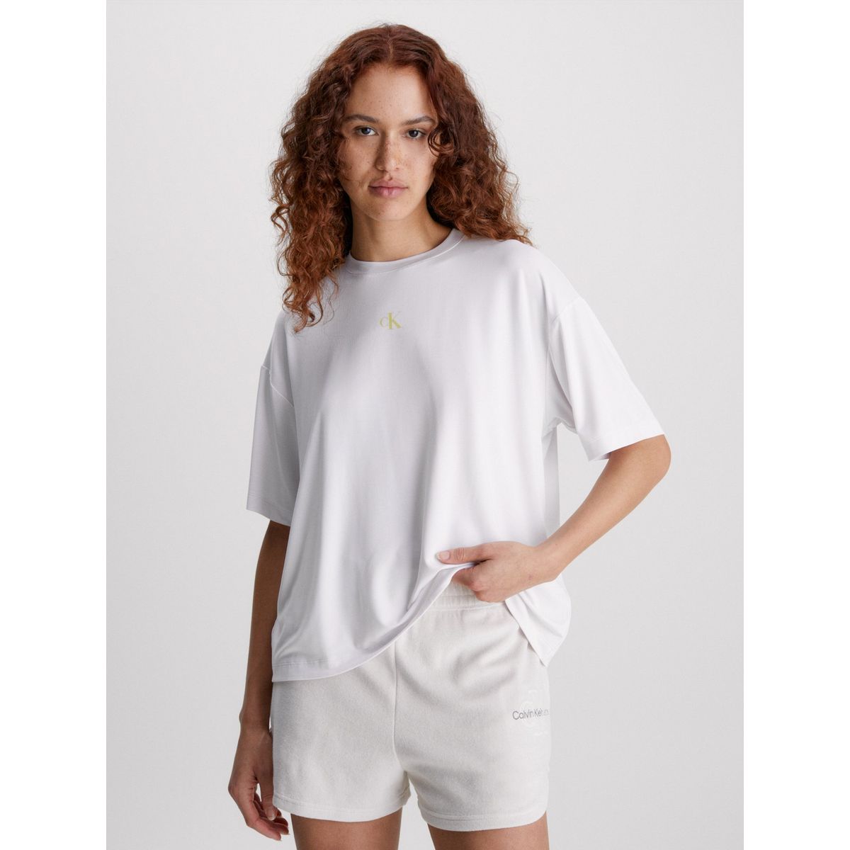 CALVIN KLEIN - Polera Back Boyfriend  Blanco Calvin Klein