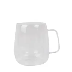HOMEWELL - Taza Doble Pared Vidrio 440ml