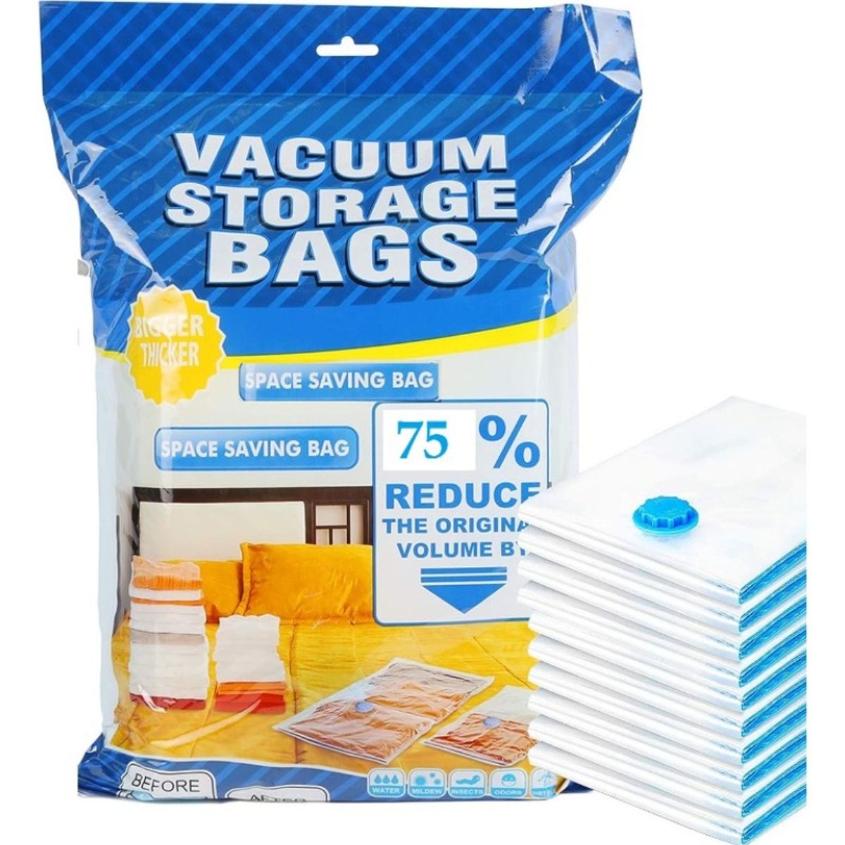 U BUY - 5 Bolsas Organizadoras Al Vacío Con Bomba Manual Viaje Ropa