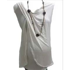 DMOM - Polera Maternal y Lactancia en Capas sin Mangas color Blanco