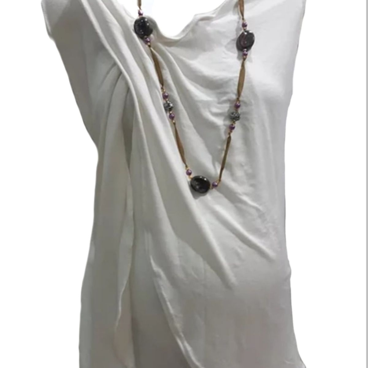 DMOM - Polera Maternal y Lactancia en Capas sin Mangas color Blanco