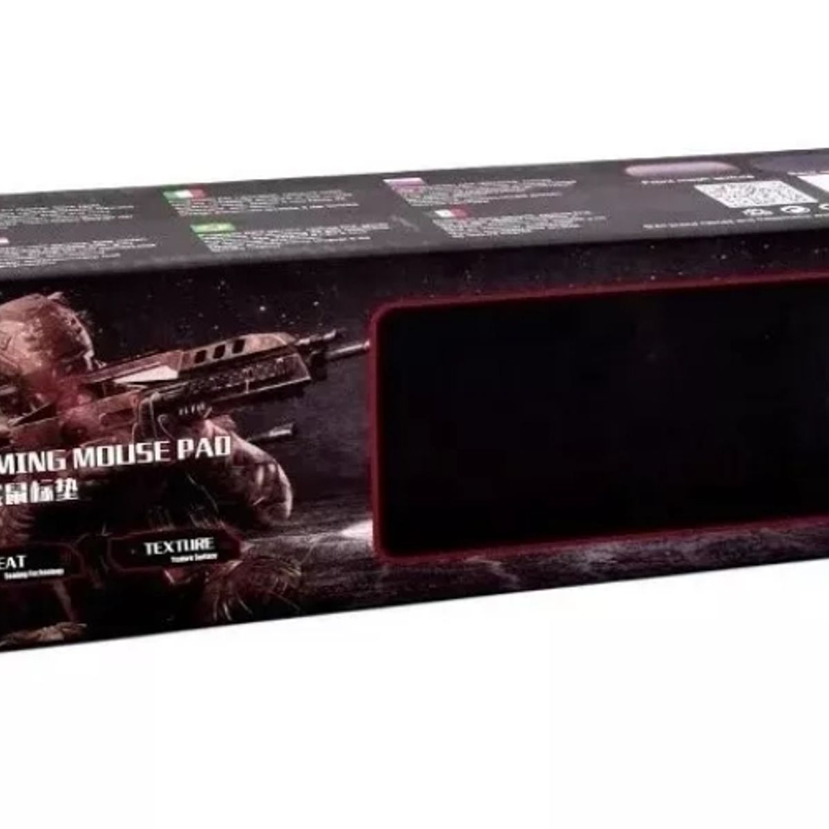 WEIBO - Mouse Pad Gamer XL Antideslizante Negro Borde Cosido Weibo