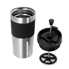 GENERICO - Vaso Térmico Portátil Con Prensa Francesa 350ml Color Metálico