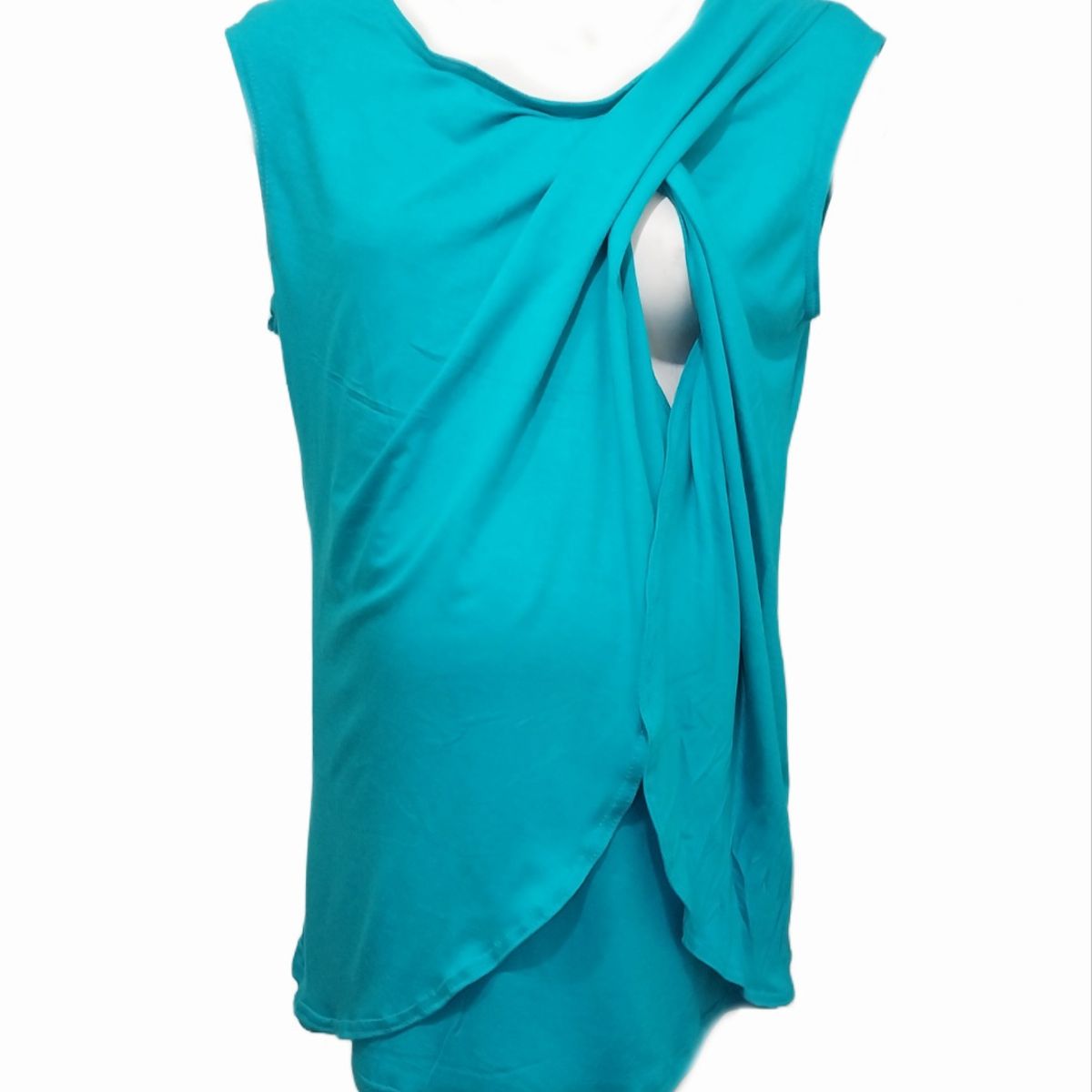 DMOM - Polera Maternidad Lactancia Capas sin mangas color Turquesa