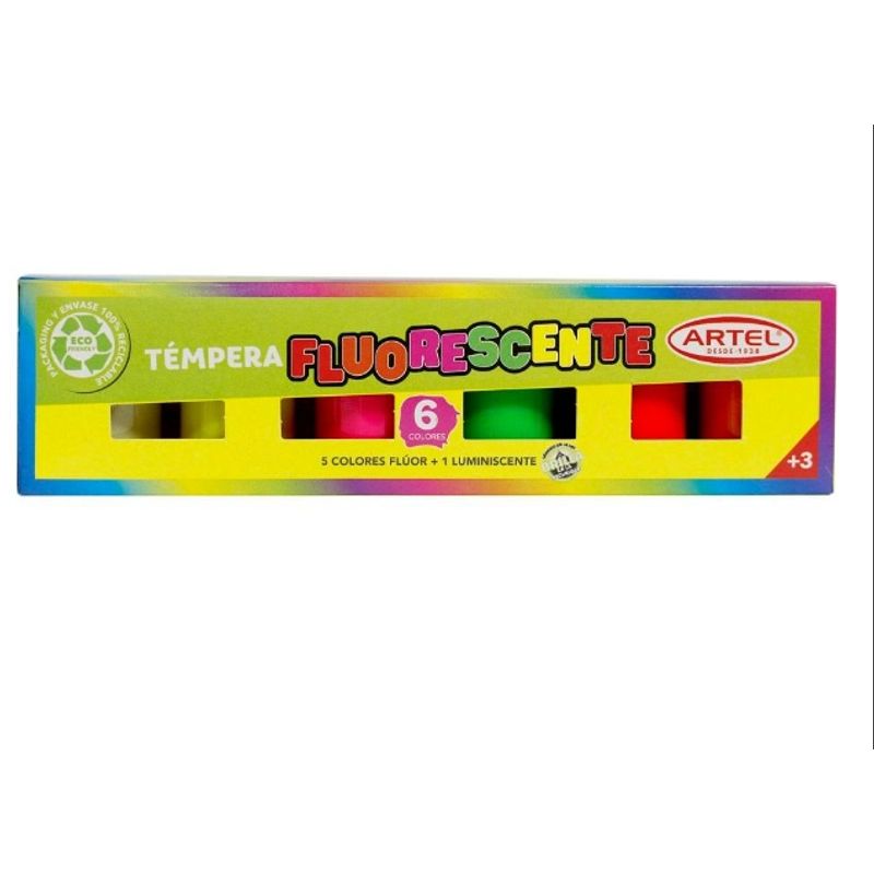 GENERICO - Tempera Fluorescente Artel 6 Unidades