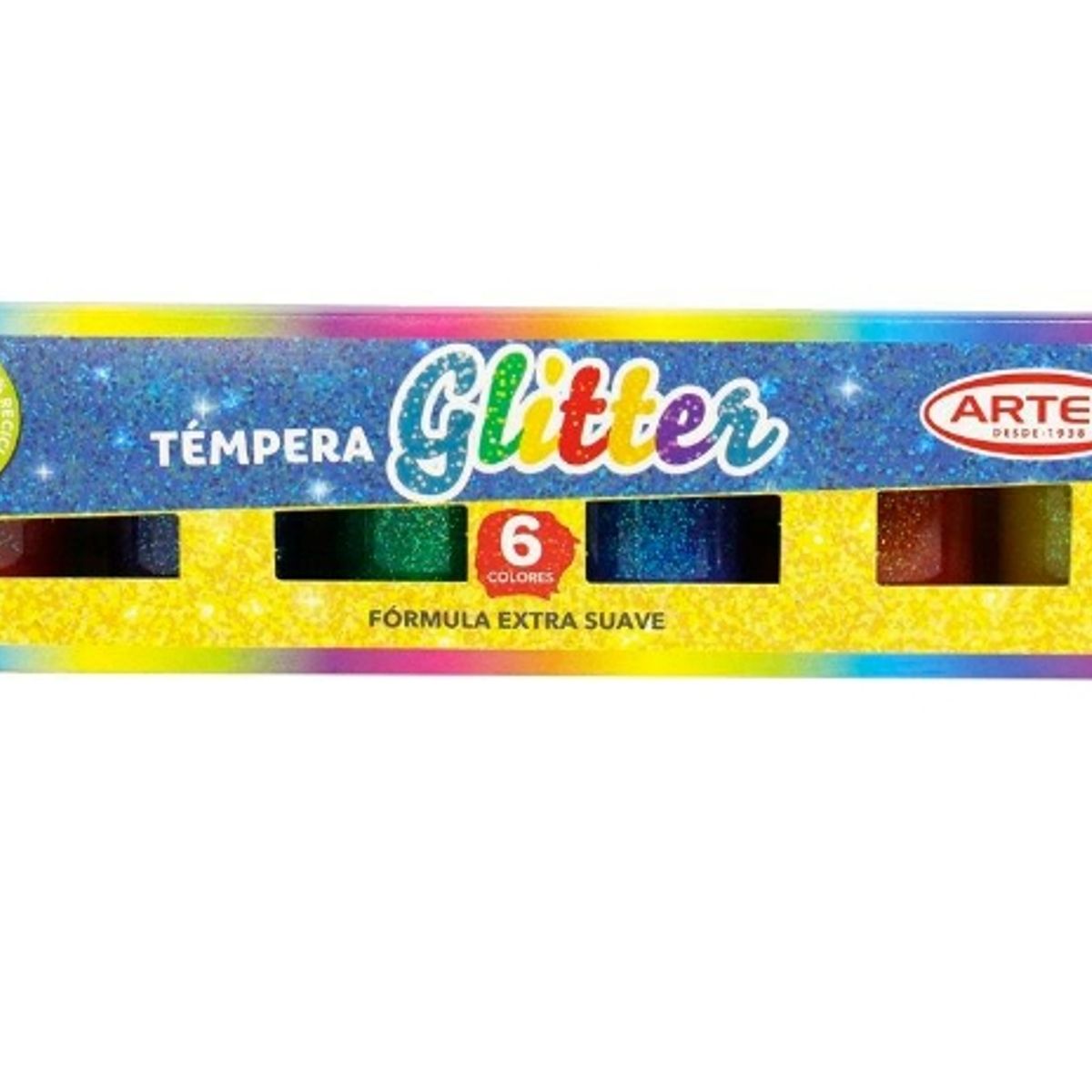 GENERICO - Tempera Glitter Formula Extra Suave Artel 6 Unidades