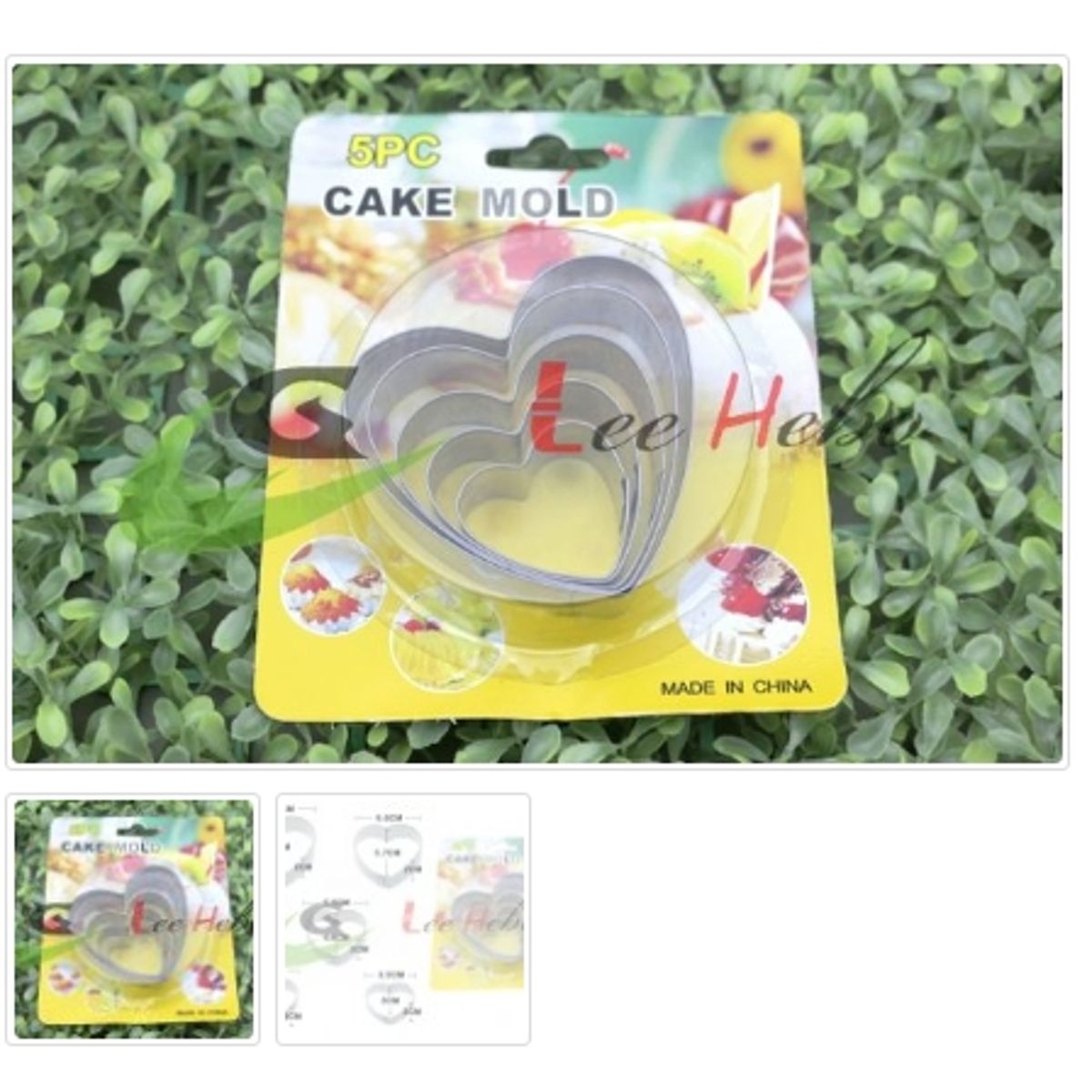 GENERICO - Cortador De Galletas 5 Piezas Acero Inoxidable Figura Corazon