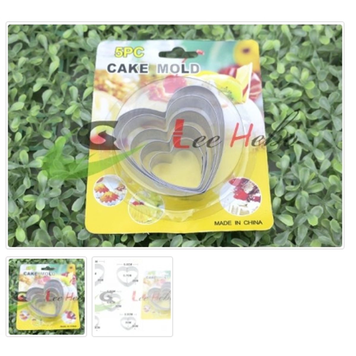 GENERICO - Cortador De Galletas 5 Piezas Acero Inoxidable Figura Corazon