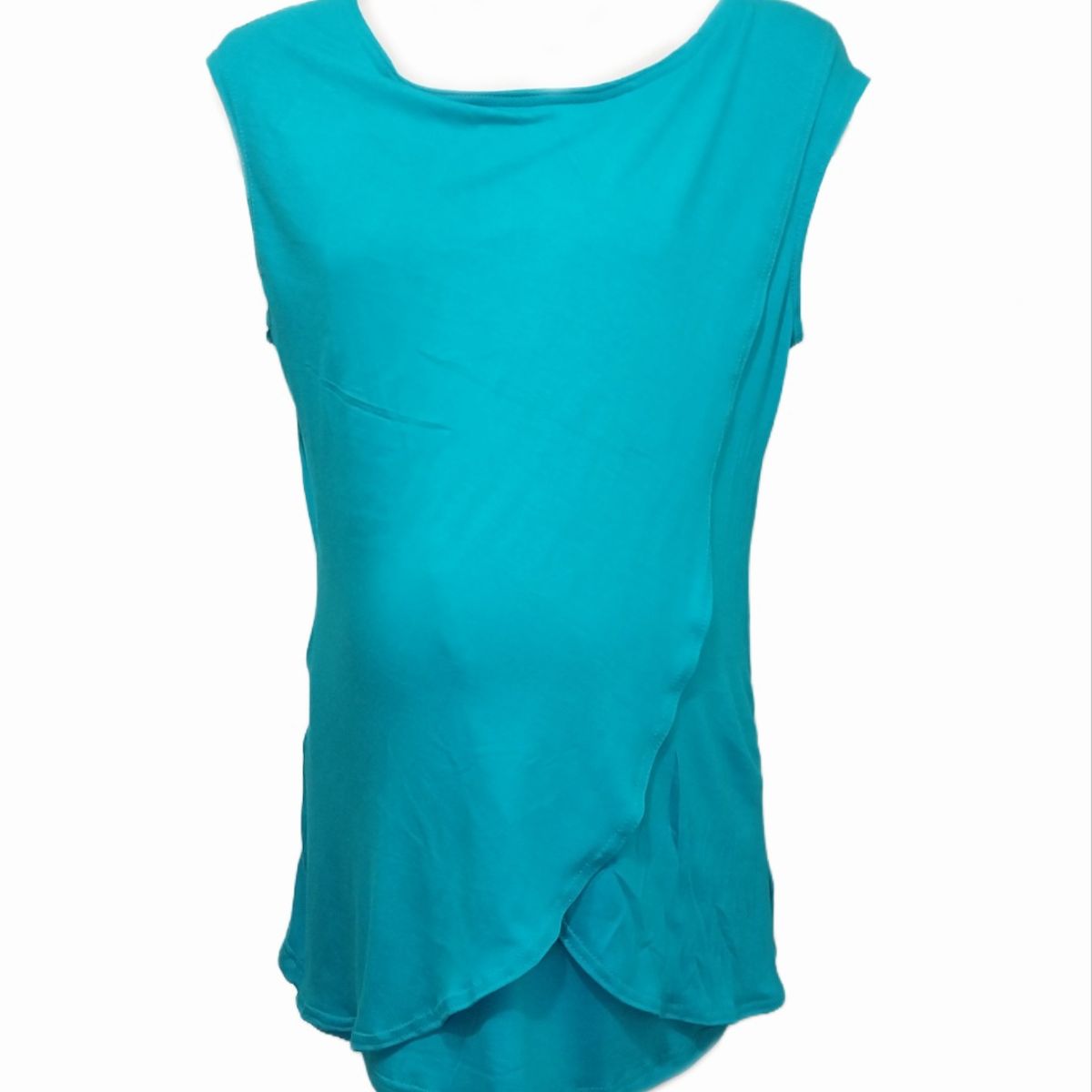 DMOM - Polera Maternidad Lactancia Capas sin mangas color Turquesa