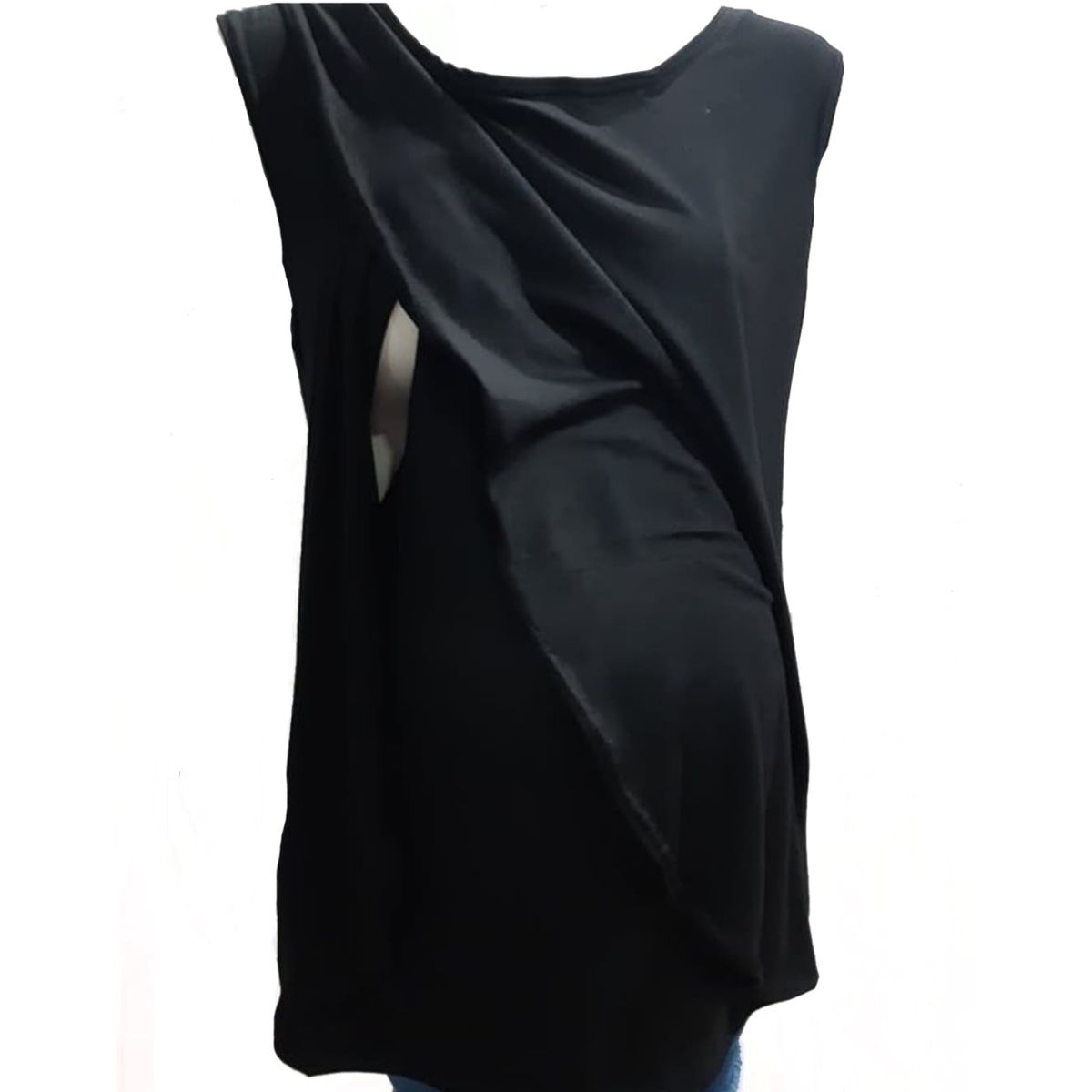 DMOM - Polera Maternal y Lactancia en Capas sin mangas color Negro